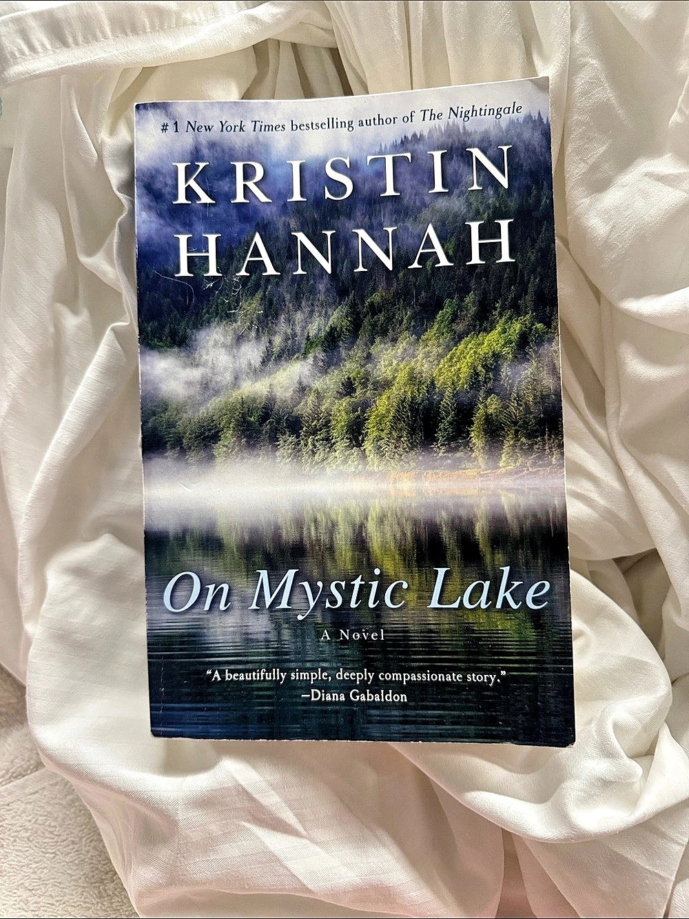 Ballantine Books On Mystic Lake by Kristin Hannah Paperback Blue